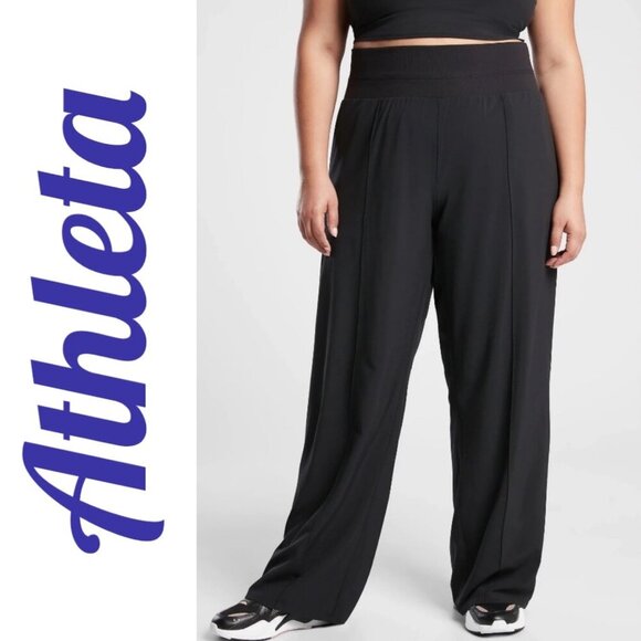 NWT ATHLETA NOLITA WIDE LEG PANTS Stretchy Casual Versatile Black, Size 20 - Picture 12 of 12